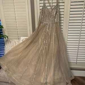 Cinderella Divine Champagne Prom Dress. Size 20